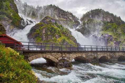 Latefossen Falls In Norway Stock Image Image Of Outdoors