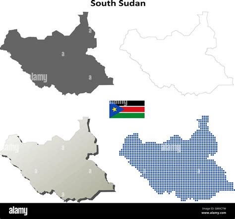 South Sudan outline map set Stock Vector Image & Art - Alamy