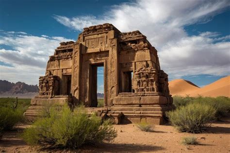 Premium Photo | Ancient temple structure in desert landscape