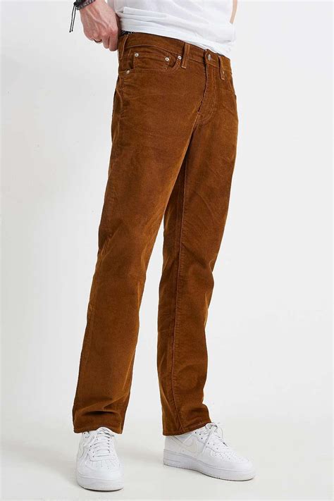 Levi S 514 Slim Brown Corduroy Trousers For Men Lyst