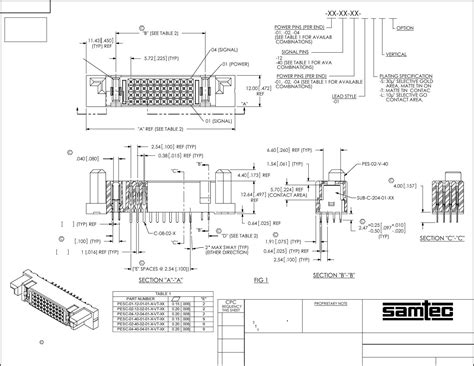 Pesc Xx Xx Xx X Vt Xx Drawing Datasheet By Samtec Inc Digi Key