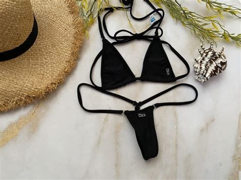 Midnight Black Nano G String Bikini Bottom Micro Gigi