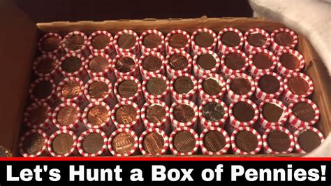 Coin Roll Hunting A Box Of Pennies Youtube