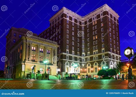 Historic Poinsett Hotel in Downtown Greenville South Carolina Stock ...