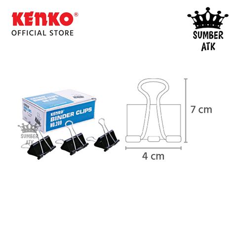 Jual BINDER CLIP KENKO No 200 Jepitan Kertas 1 Box Isi 12 Pcs