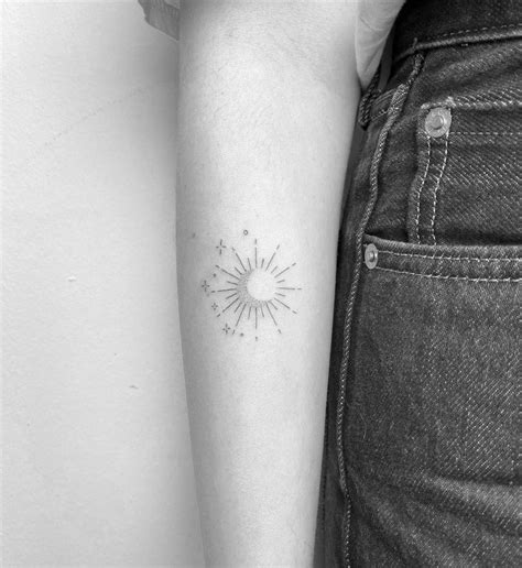 Simple Sun And Moon Tattoos