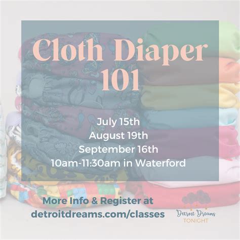 Cloth Diaper Workshop Waterford Michigan — Detroit Dreams Tonight