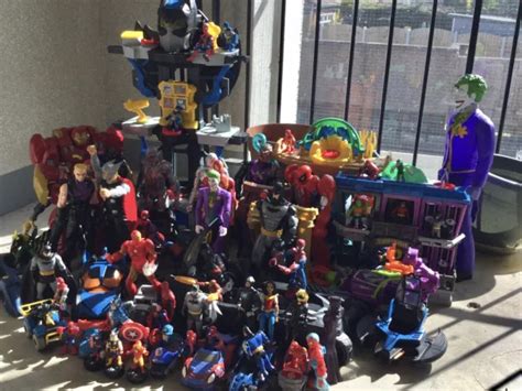 Massive Imaginext Marvel Superheros Bundle Playsets Vehicles And 48
