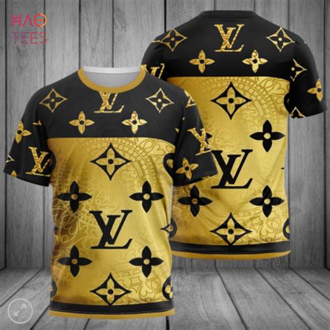 Best Louis Vuitton Luxury Gold Black 3d T Shirt