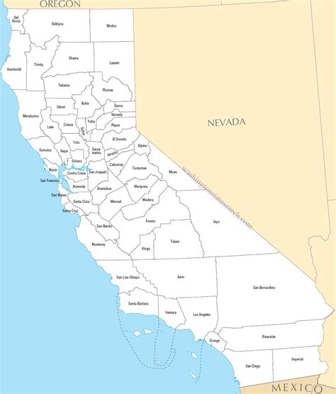 Printable Map Of California Counties