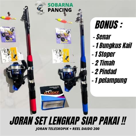 Jual PANCING SET MURAH Siap Pakai Joran Teleskopik Panjang 150cm