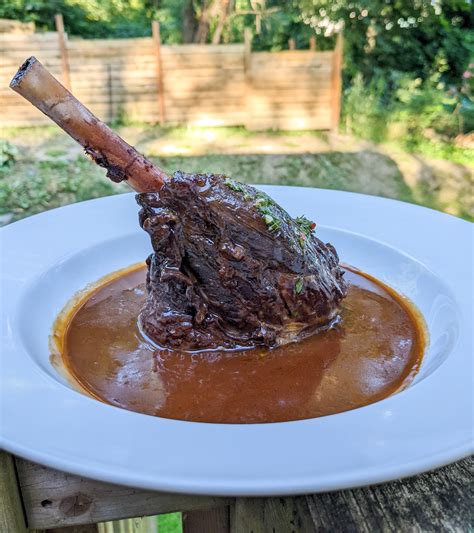 [homemade] Rosemary And Wine Braised Lamb Shank Food