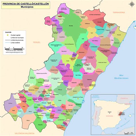 Mapa de la provincia de Castellón