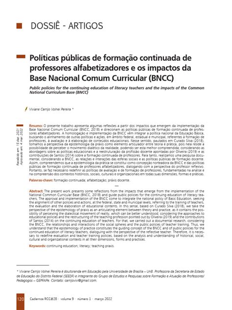 Políticas Públicas De Formação Continuada De Professores Pdf