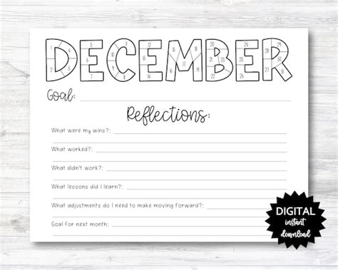 December Habit Tracker Coloring Sheet Printable Month Habit Etsy