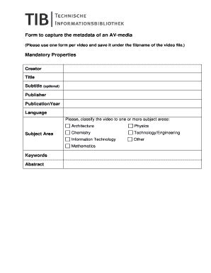 Fillable Online Form To Capture The Metadata Of An Av Ifla Fax Email