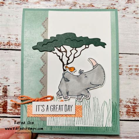 Rhino Ready Pop Up Card Karina Chin Stampin Up Demonstrator