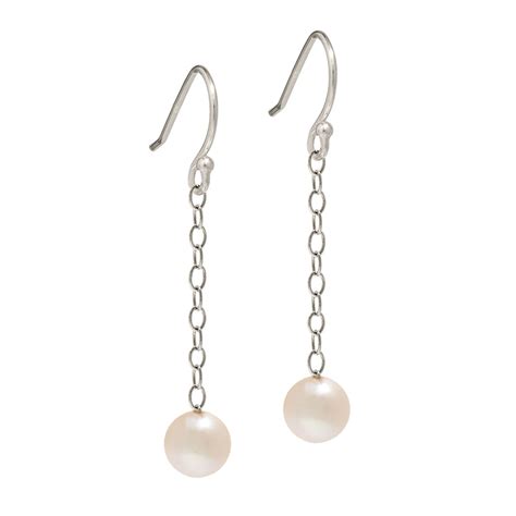 Long Chain Pearl Earrings Biba And Rose