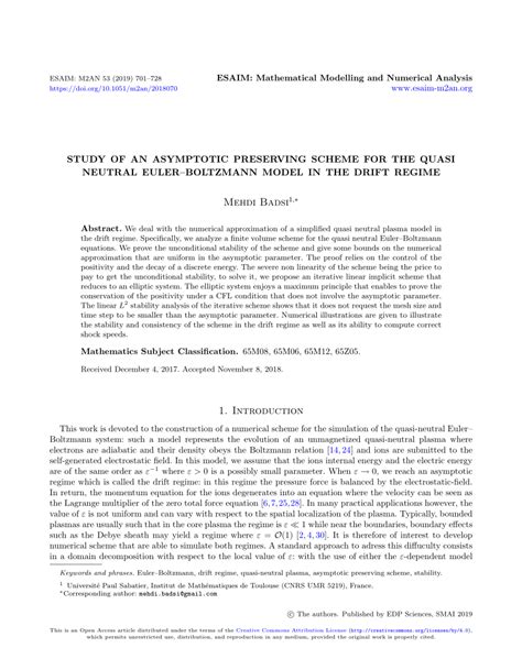 PDF Study Of An Asymptotic Preserving Scheme For The Quasi Neutral