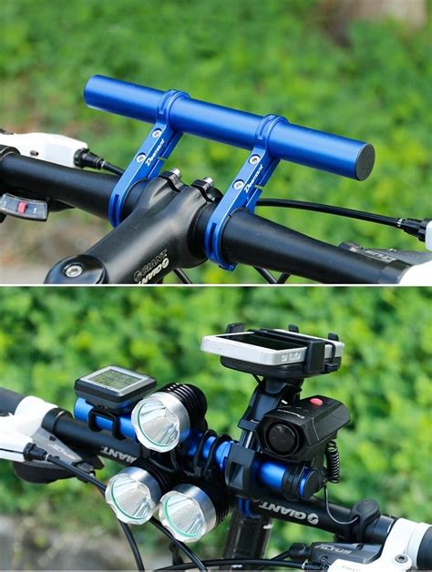 Deemount 20cm Bicycle Handlebar Extended Bracket Headlight Mount Bar Computer Holder Lamp Alloy