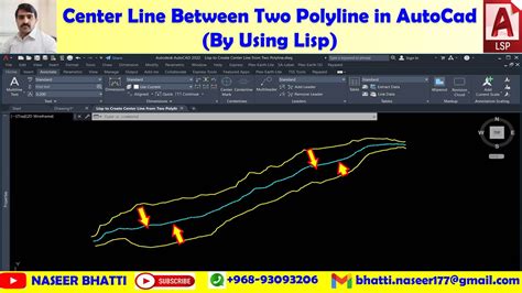 Create Center Line From Two Polyline In AutoCad By Using Lisp YouTube