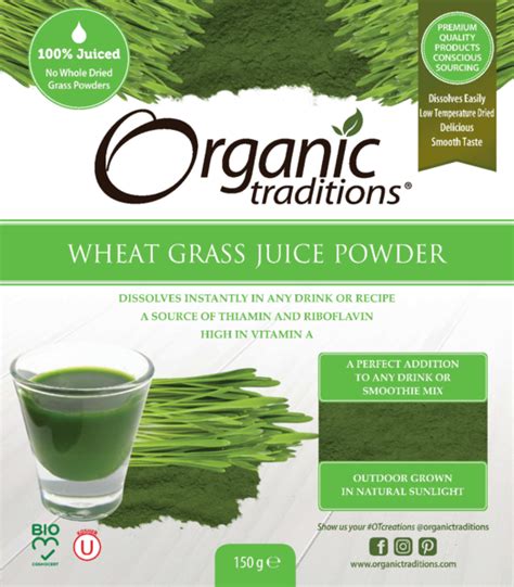 Wheat Grass Juice Powder 150g Organic Traditions Turmeric And Honey