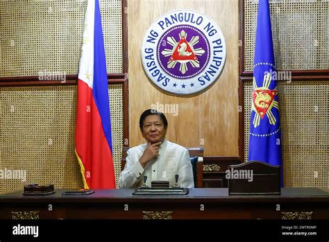 Philippines President Ferdinand Marcos Jr Gestures As He Meets With U