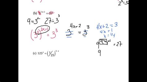 Common Bases Exponential Equations Youtube