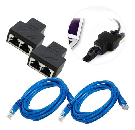 Adaptador Rede Duplicar Sinal Internet Pontos Cabos M