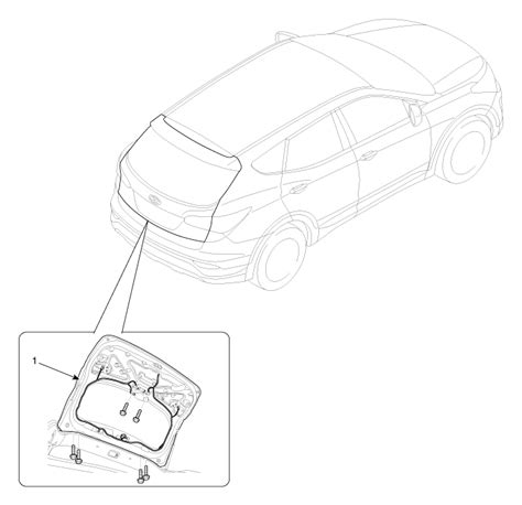 Hyundai Santa Fe DM Tail Gate Assembly Components And Components