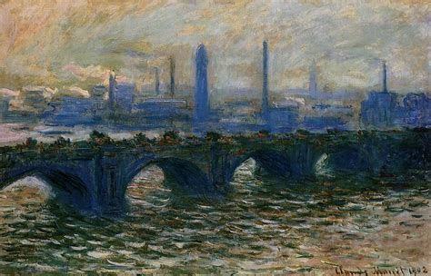 Waterloo Bridge Misty Morning Painting Claude Oscar Monet