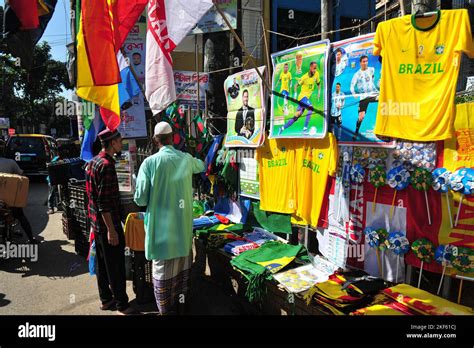 November 16 2022 In Sylhet Bangladesh Fans Are Seen Shopping Flags