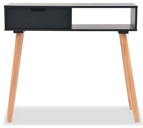 Table Console Bois De Pin Massif X X Cm Noir