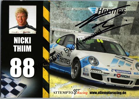 Original Autogramm Nicki Thiim Racing Driver Autograph Signiert