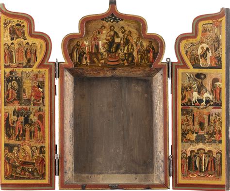 138 KUNST IKONEN AUS DER ORTHODOXEN WELT SEHR FEINES TRIPTYCHON