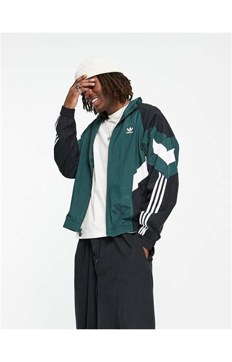 Adidas Originals Rekive Graphic Detail Woven Track Top In Blue For Men