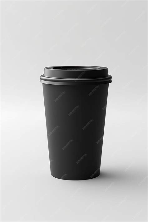 Premium Photo Black Paper Coffee Cup Mockup 3d Render Isolated In