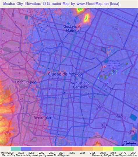 Elevation of Mexico City,Mexico Elevation Map, Topography, Contour