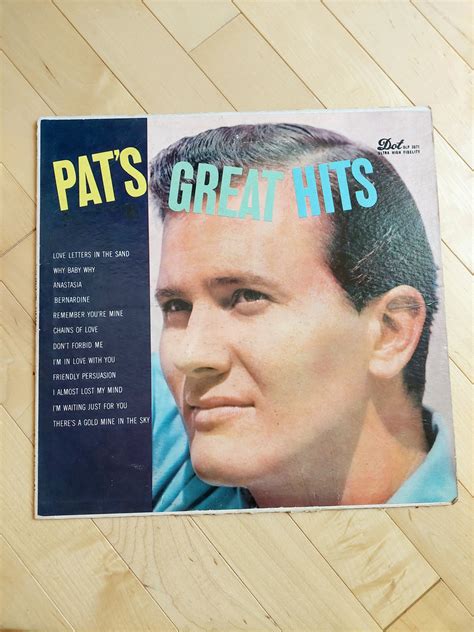 Pat Boone Lp Pats Great Hits 1950s Vintage Vinyl Record Album Etsy