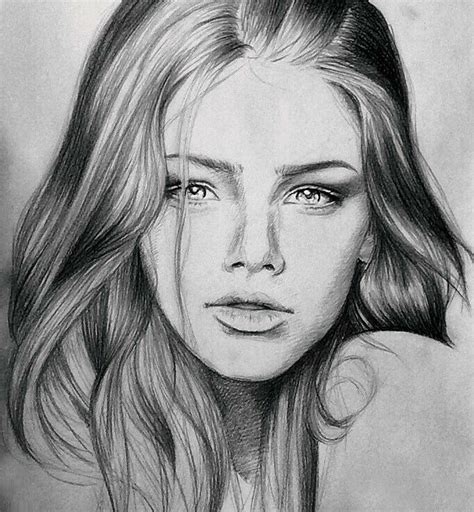 Handmade Pencil Sketch, Realistic Sketch of Girl - agrohort.ipb.ac.id