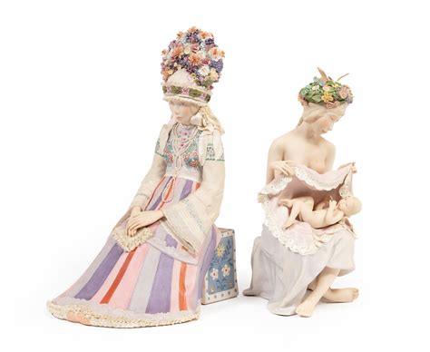 Lot Two Large Cybis Porcelain Figures