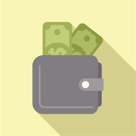 Wallet Money Icon Flat Vector Work Compensation 21412061 Vector Art At Vecteezy