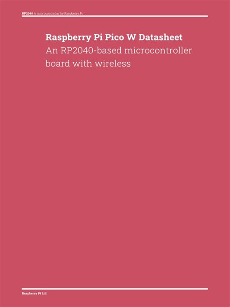 Pico W Datasheet | PDF | Analog To Digital Converter | Power Supply