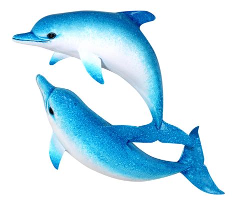 Swimming Blue Double Dolphins Wall Decor 18 Inch Resin Plaque - Mary B ...