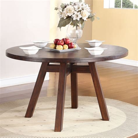 Modus Portland Solid Wood Round Dining Table Medium Walnut