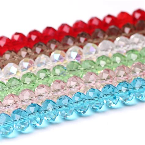 70pcs Lot Faceted Rondelle Beads 8 10 12mm Crystal Glass Round Loose