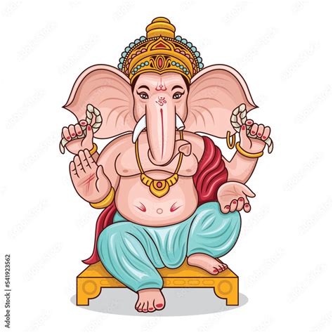 Illustration of Ganesh Chaturthi, the Hindu god Ganesha Stock Vector ...