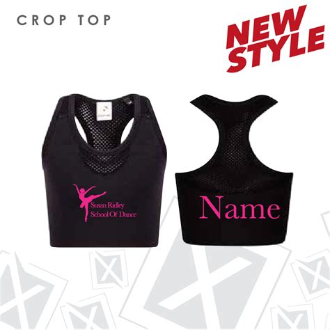 Susan Ridley Crop Top Kids Xerosix Personalised Uniform Workwear
