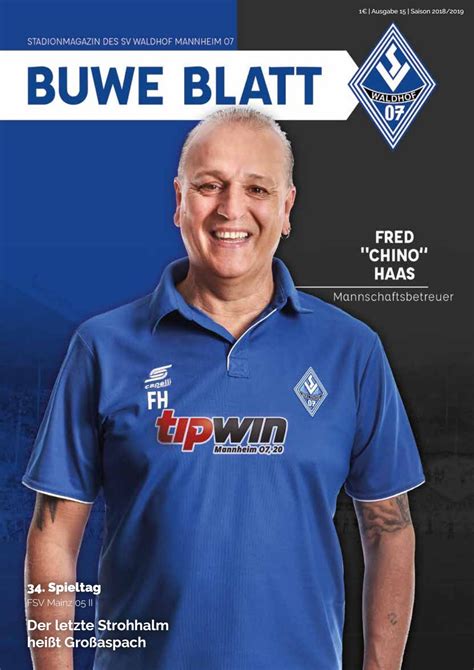 SVW Buwe Blatt Ausgabe 15 Saison 2018 19 By SV Waldhof Mannheim 07 Issuu