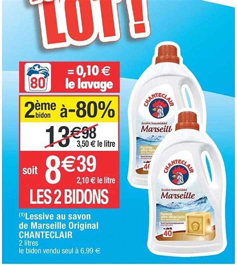 Promo Lessive Au Savon De Marseille Original Chanteclair Chez Cora